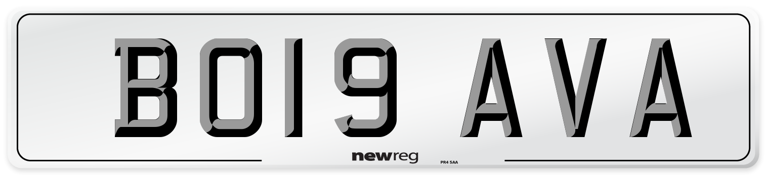 BO19 AVA Number Plate from New Reg